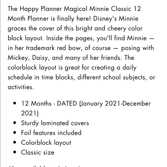 🥳HP🥳 Minnie Mouse Magical Moment Planner Bundle. - Picture 14 of 15